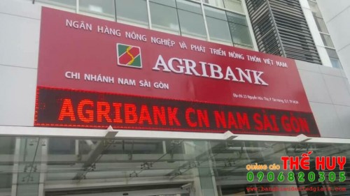 bảng điện tử led P10 1 màu NGÂN HÀNG AGRIBANK Q7